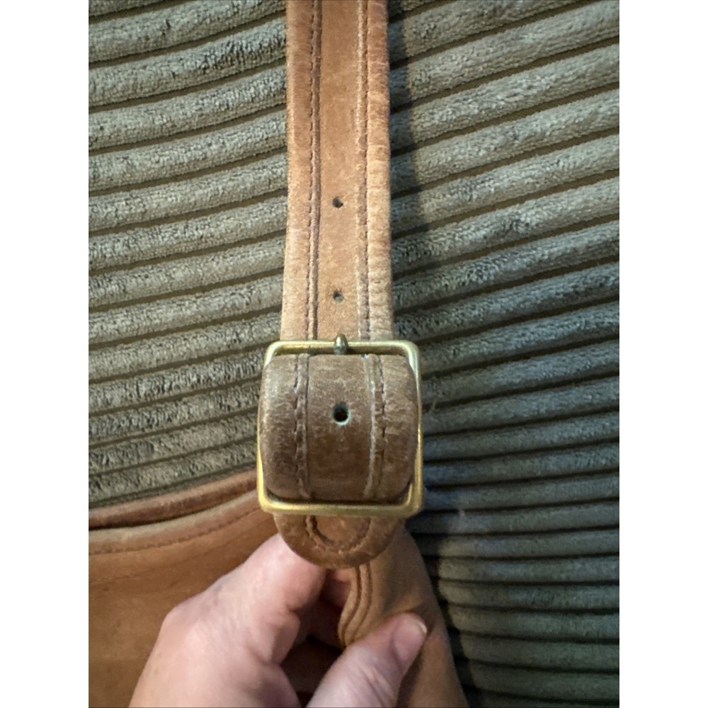 RARE Coach Purse NYC Vintage 80s Tan Leather Bag Brown Chunky Zipper - Picture 6 of 16